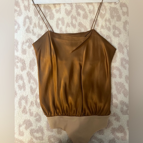 ALIX nyc dean bronze silk bodysuit - Picture 2 of 4